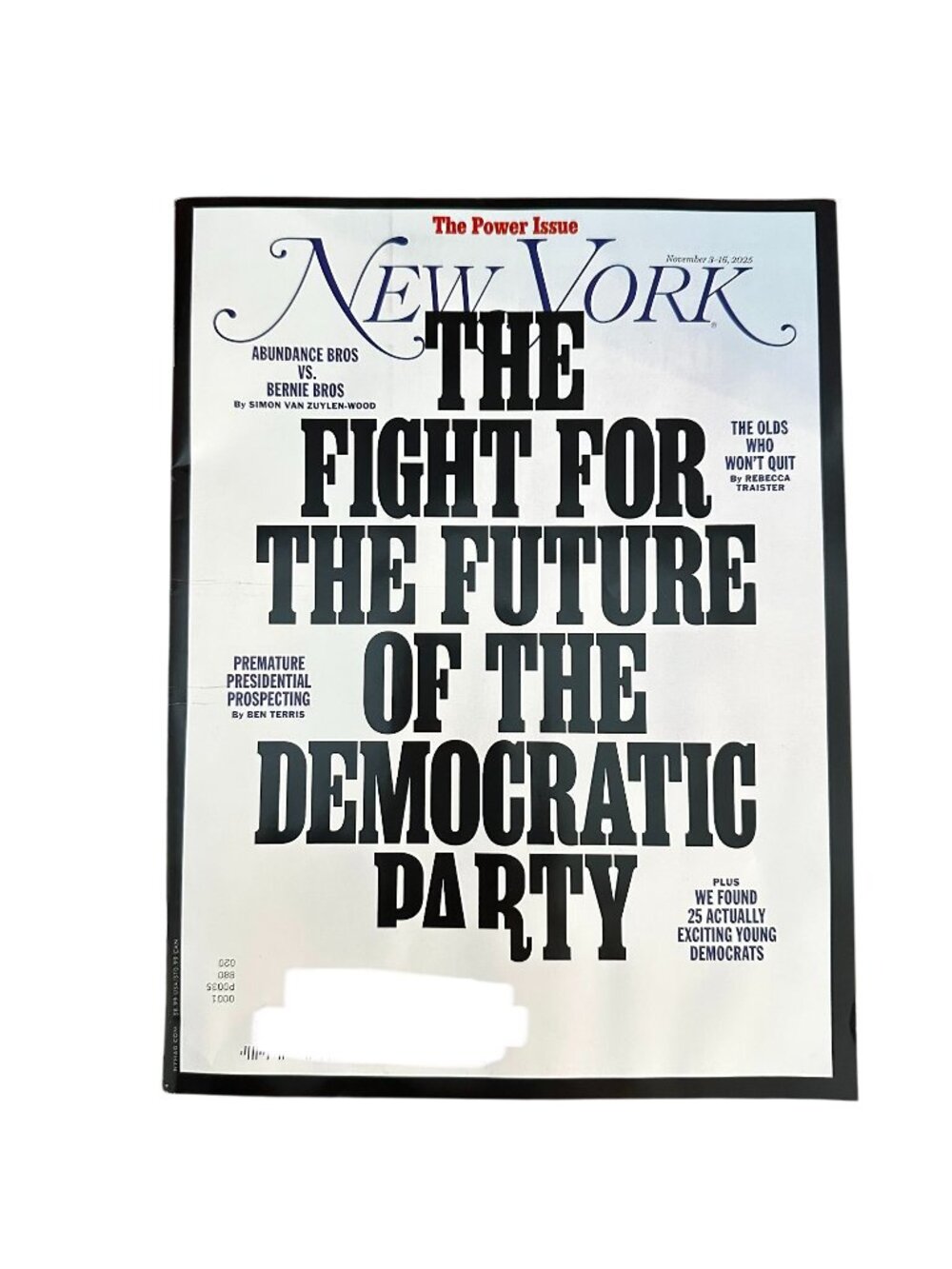 New York Magazine November 3 2025 The Fight for Future of the Democratic Party